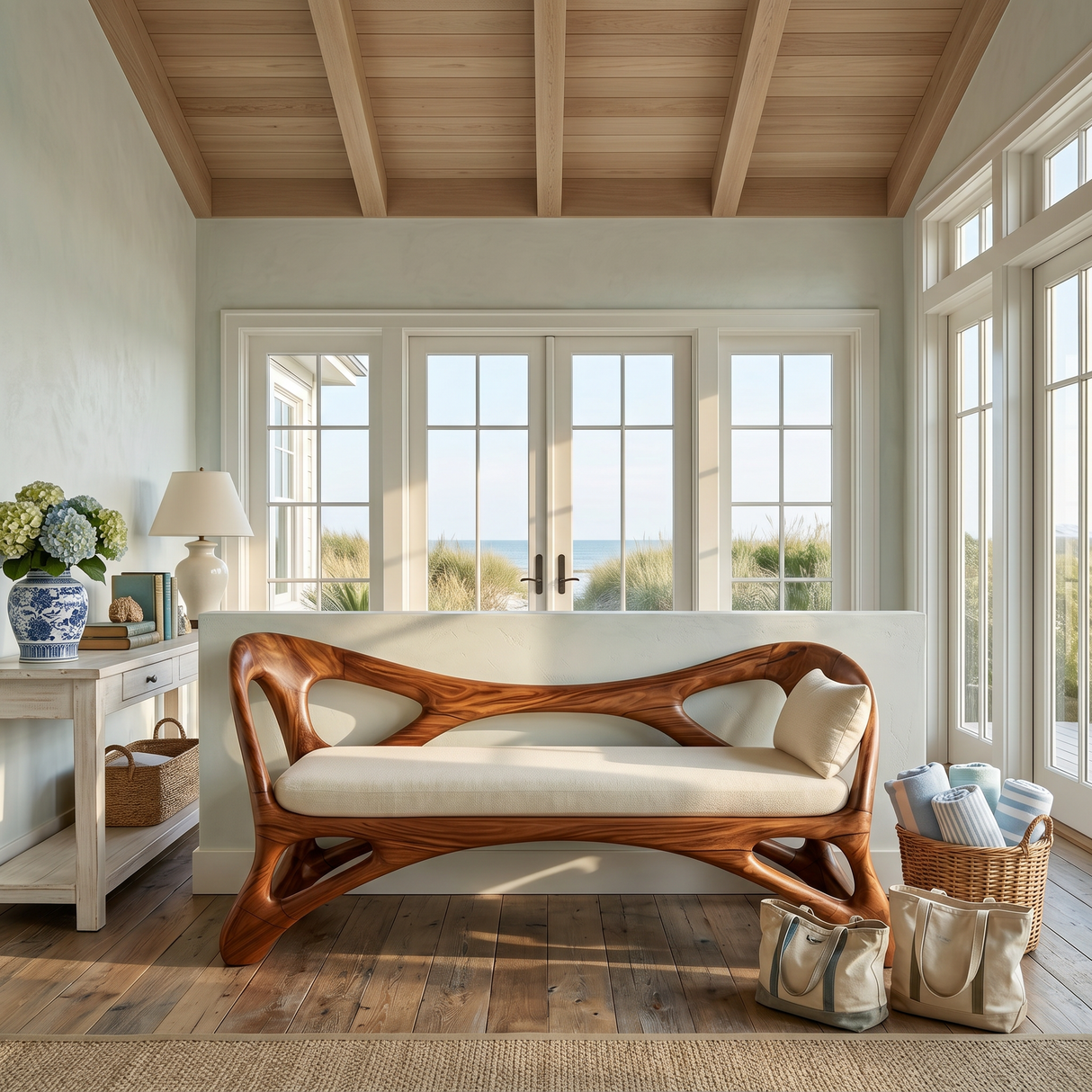 Handcrafted Wooden Bench Boutique Hotel