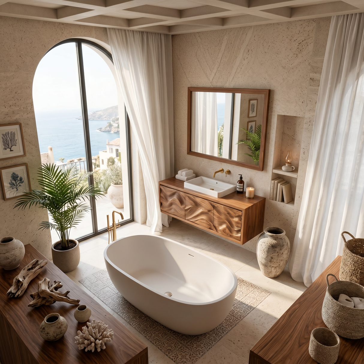 Minimalist Wooden Floating Bathroom Vanity For Primary Bathroom
