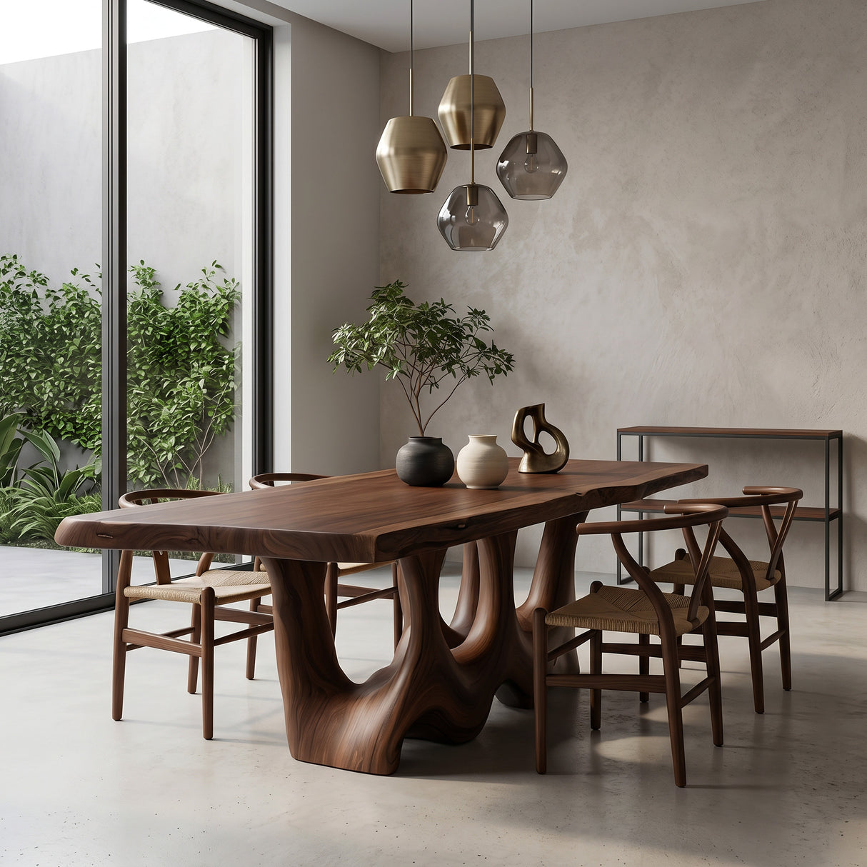 Rustic Sculptural Dining Table For Dining Room
