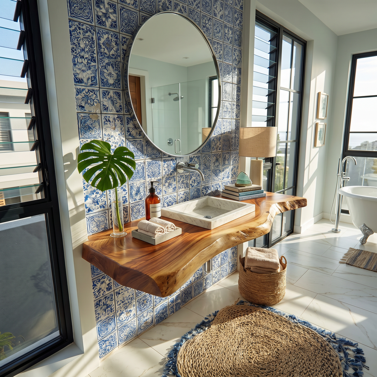 Contemporary Floating Washstand Luxury Residence