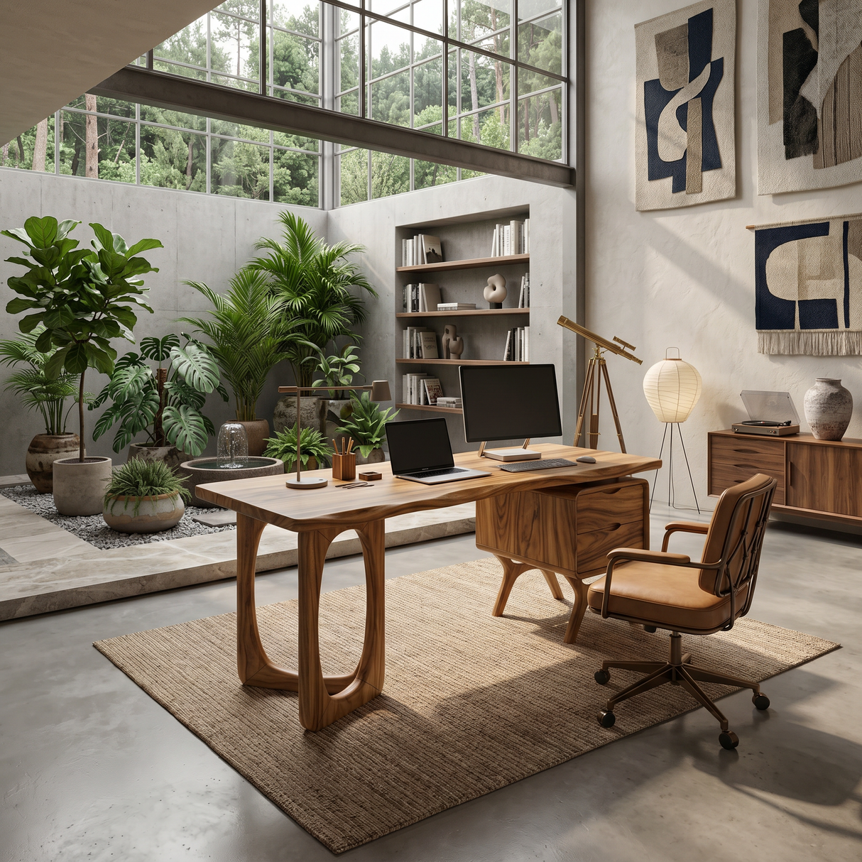 Organic Live Edge Executive Desk Modern Office