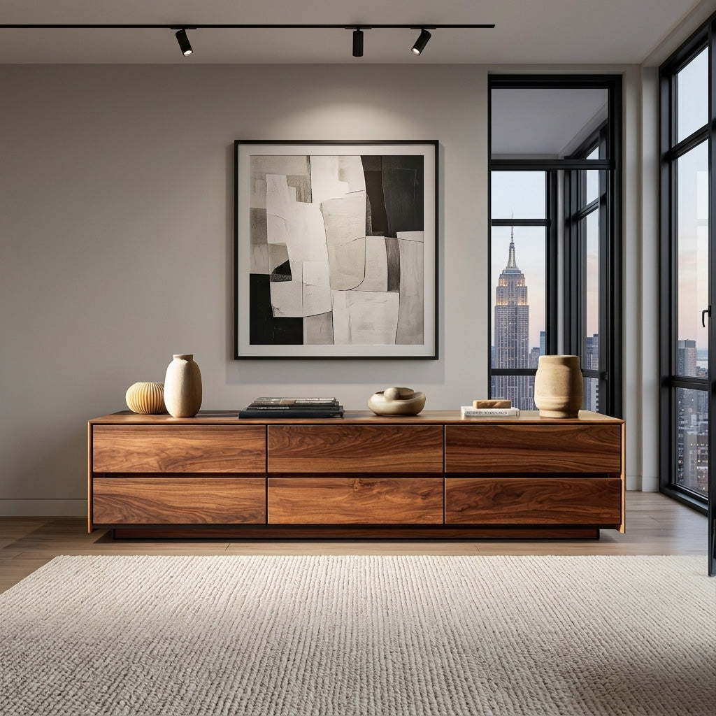 Modern Natural Wood Sideboard For Contemporary Living Room