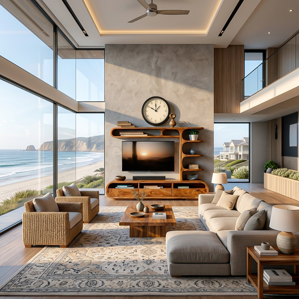 Elegant Wooden TV Console For Living Area