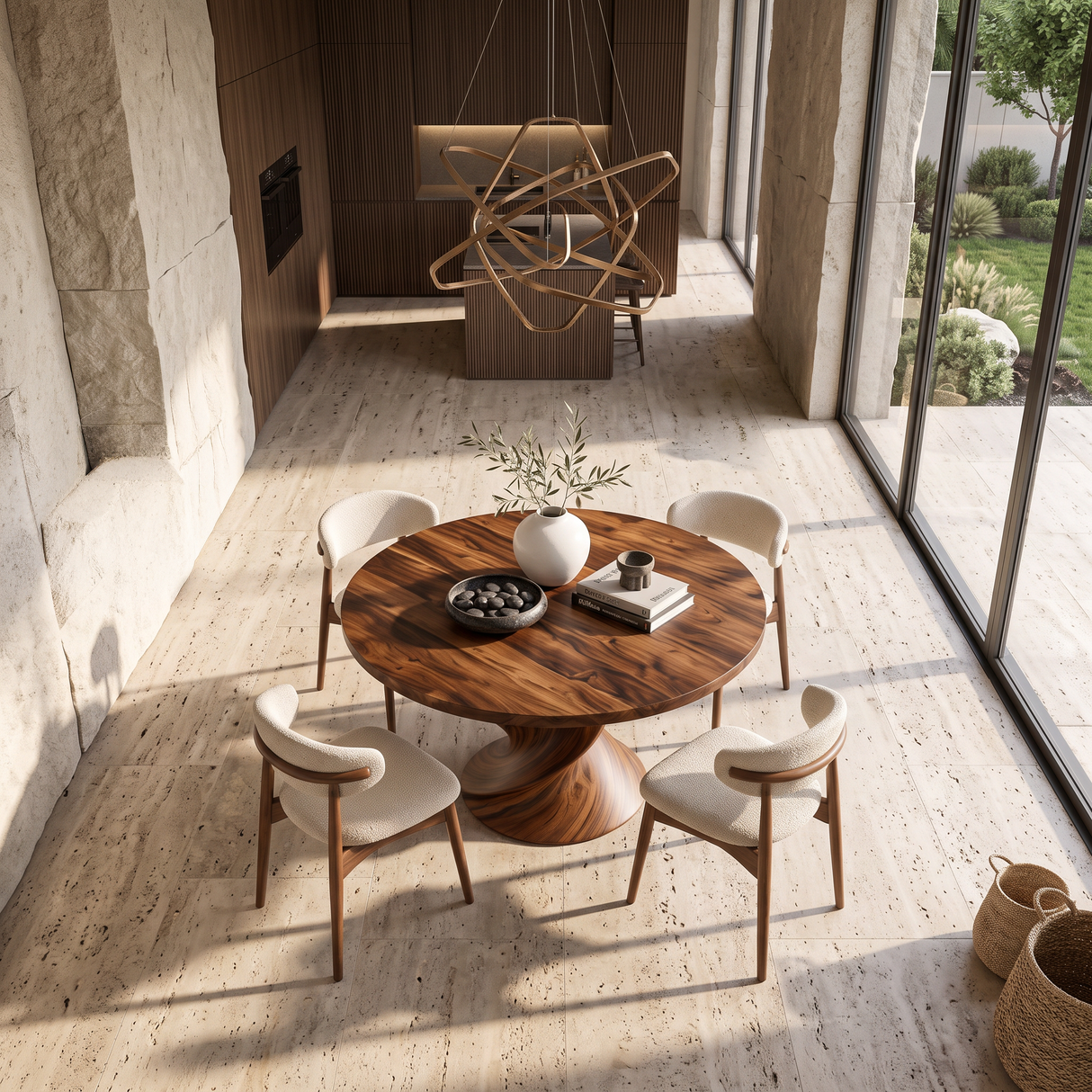 Modern Round Dining Table For Open Concept Dining Room