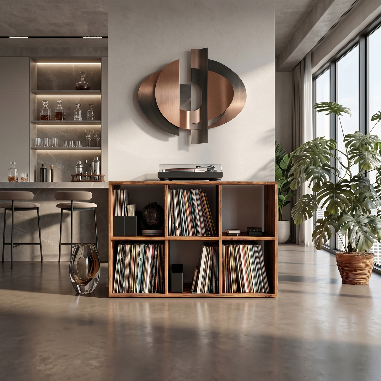 Mid Century Vinyl Record Storage Cabinet Modern Home