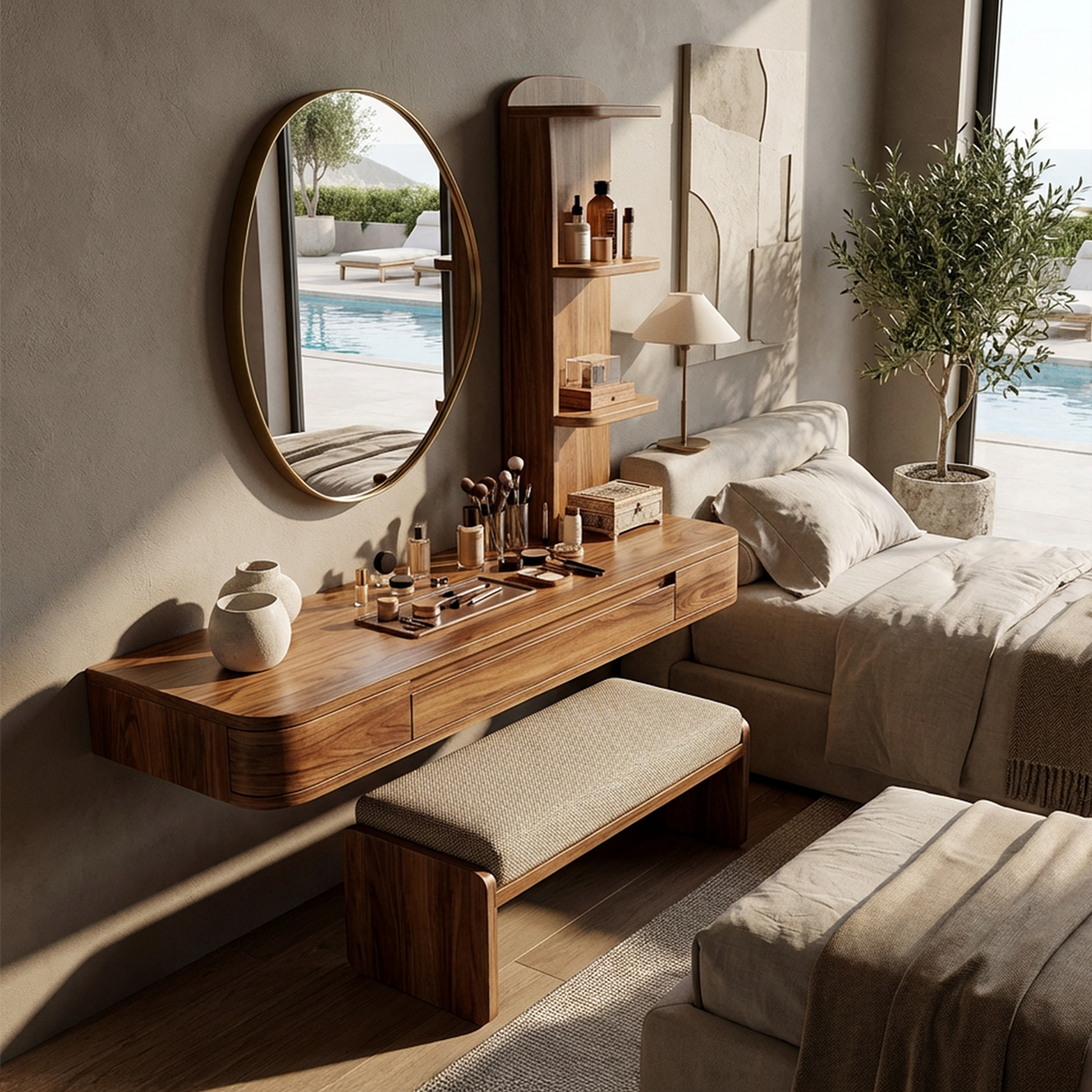 Rustic Vanity Desk Bedroom Dressing Room Personal Makeup Space