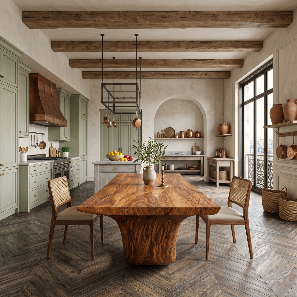 Minimalist Slab Dining Table For Compact Dining Area