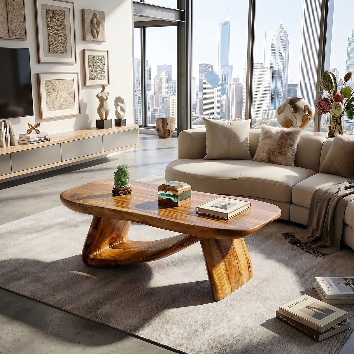 Modern Wooden Live Edge Coffee Table For Furniture Decor And Home Style