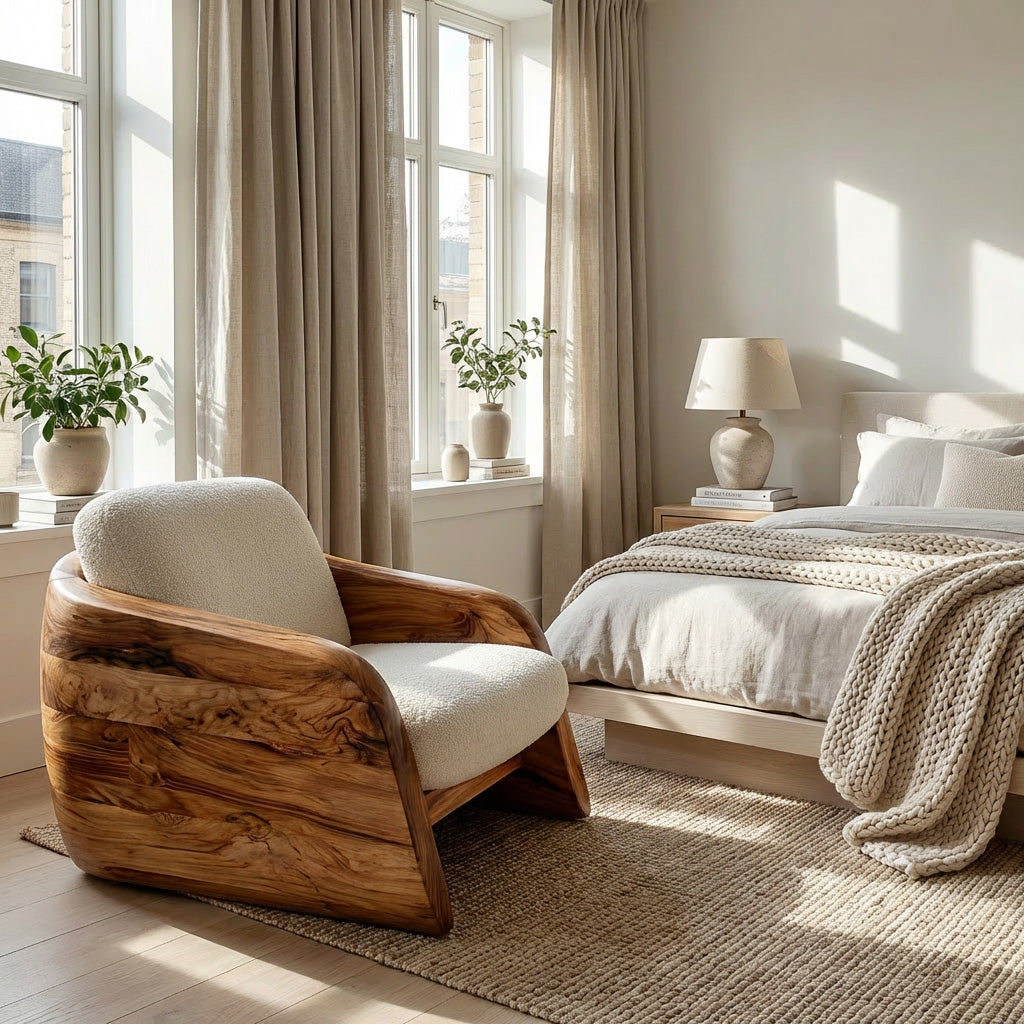 Modern Natural Wood Chair For Relaxing Living Space