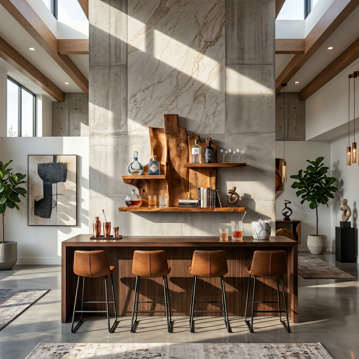 Rustic Wall WineStand For Dining Lounge Bottle Showcase Unit