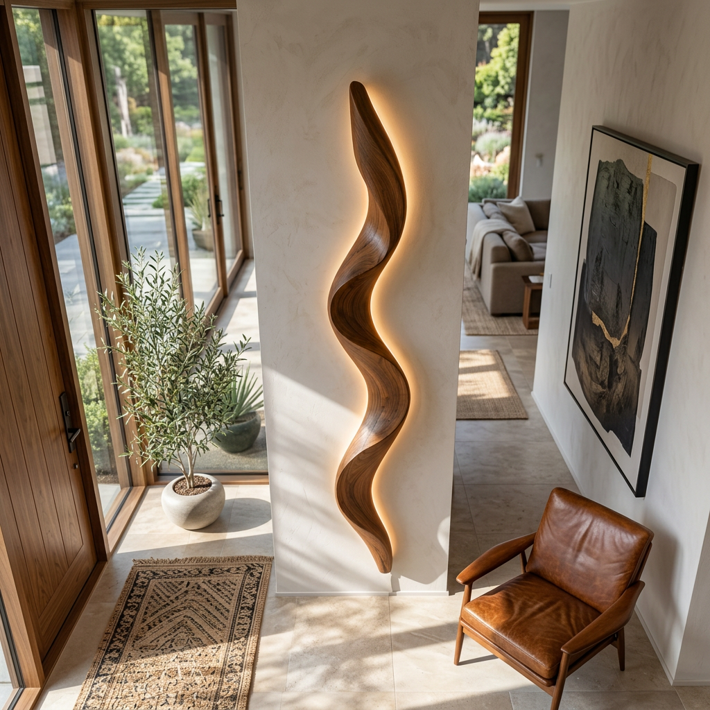 Rustic Undulating Wall Lamp For Living Room Or Bedroom