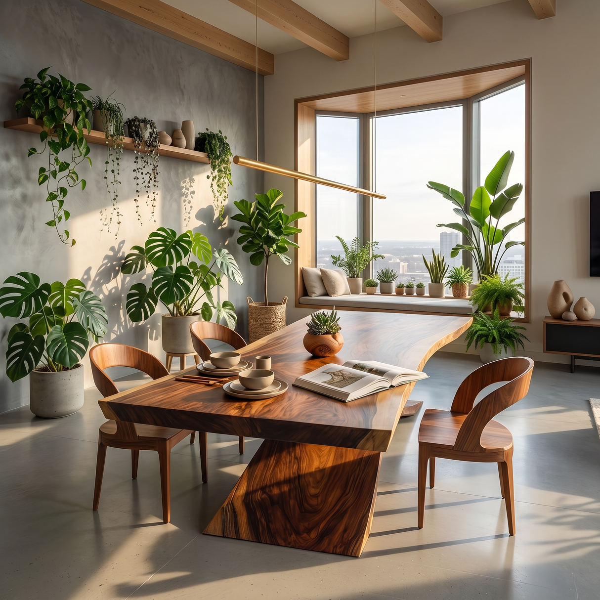 Minimalist Freeform Dining Table For Small Dining Space