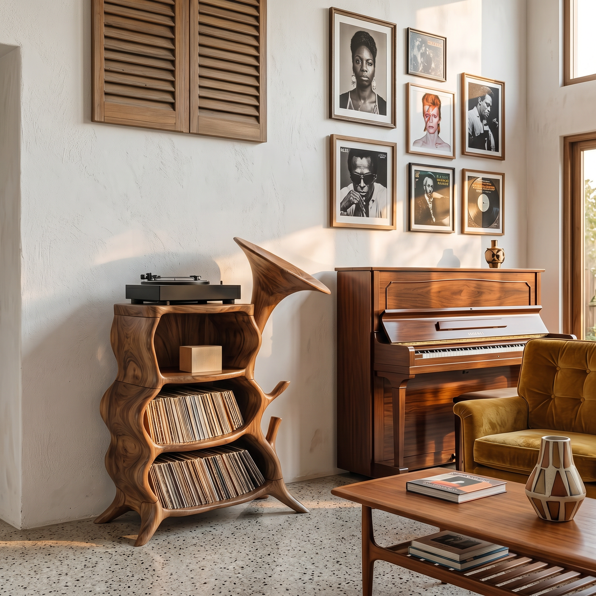 Handcrafted Wooden Media Console For Furniture Decor