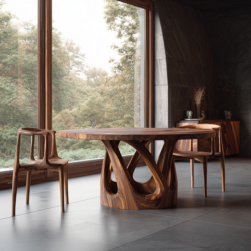 Contemporary Open Base Dining Table For Breakfast Nook