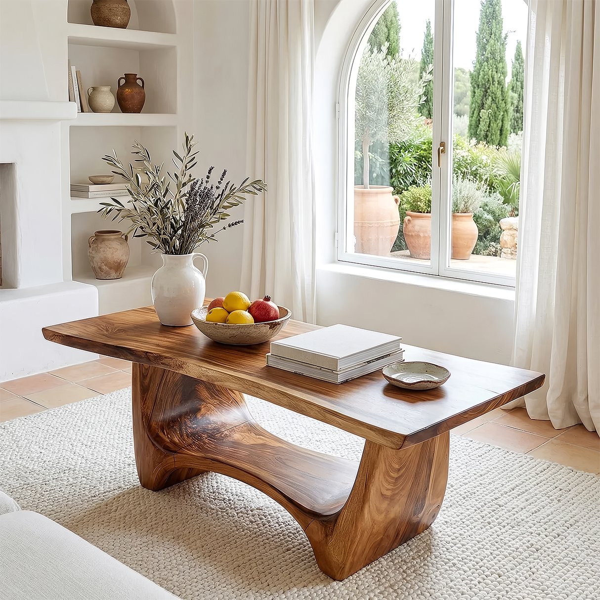 Handcrafted Solid Wood Low Coffee Table For Living Roomdecor