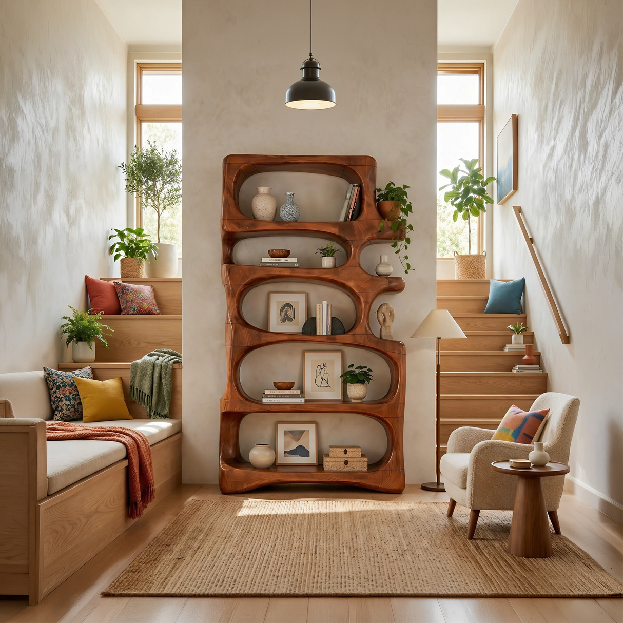 Modern Artistic Bookcase Storage Organizer For Study Room