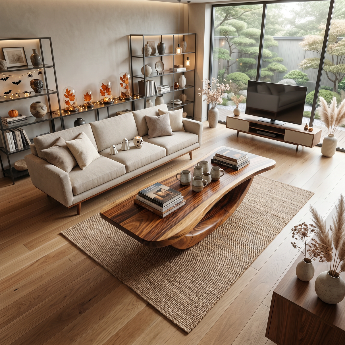 Farmhouse Wooden Live Edge Coffee Table Livingroom Decor Haunted Look