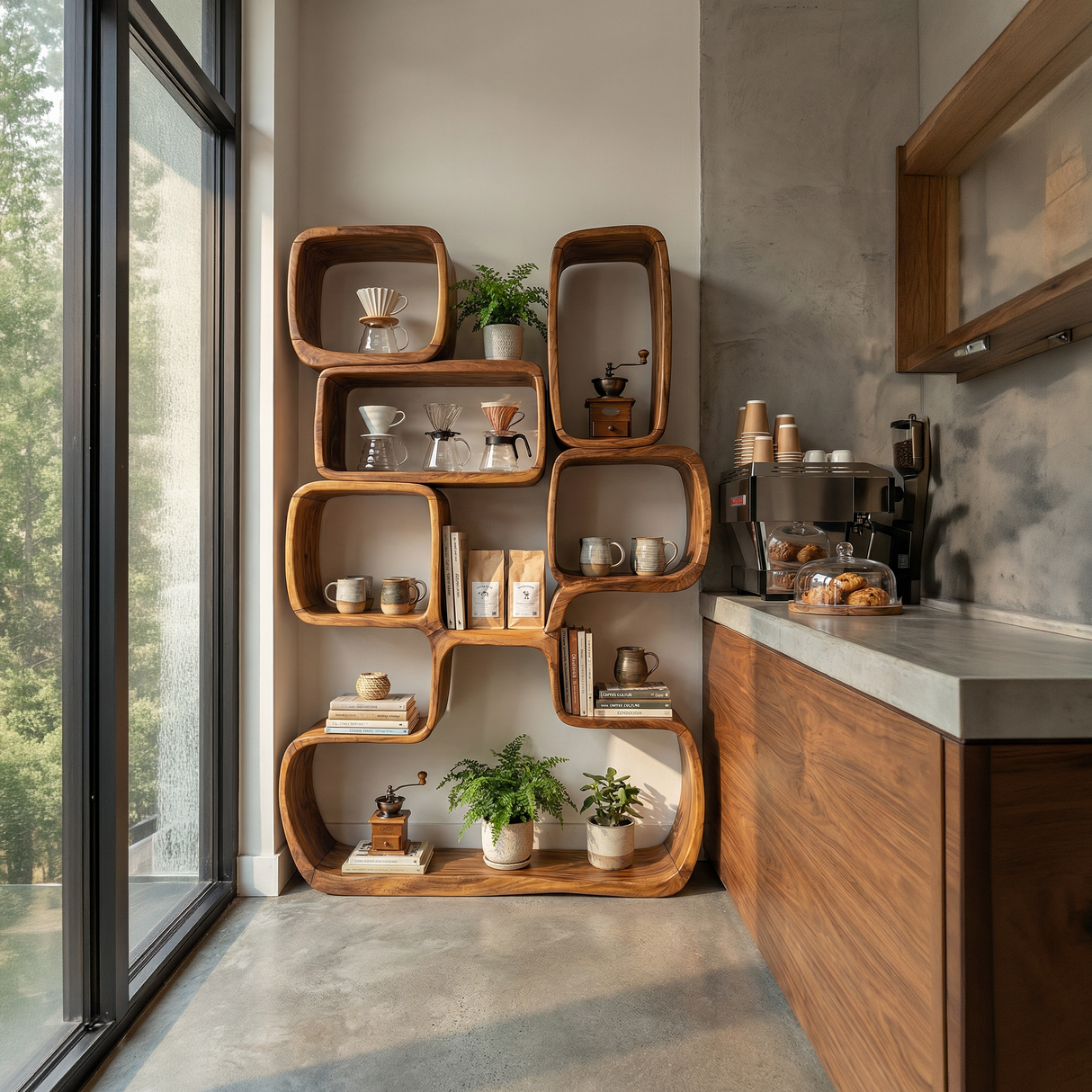 Modern Artistic Bookshelf Living Room Corner