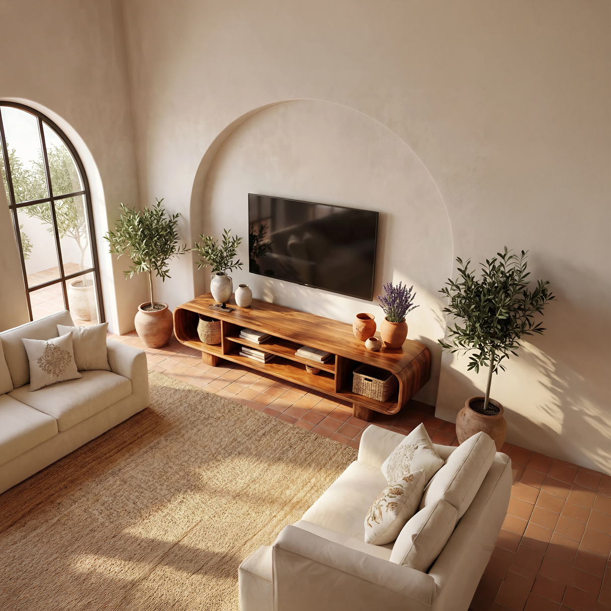 Modern Linear TV Console For Entertainment Area