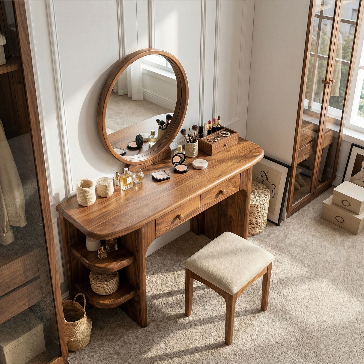 Rustic Dressing Table Personal Beauty Space Makeup Area