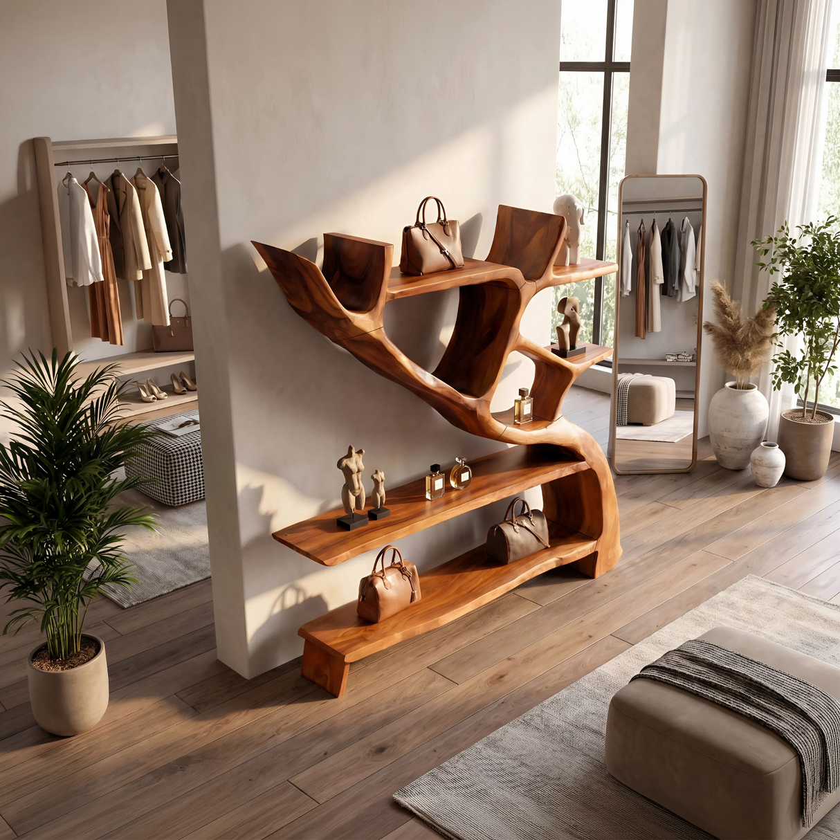 Scandinavian Artistic Bookshelf Storage Organizer For Study Room