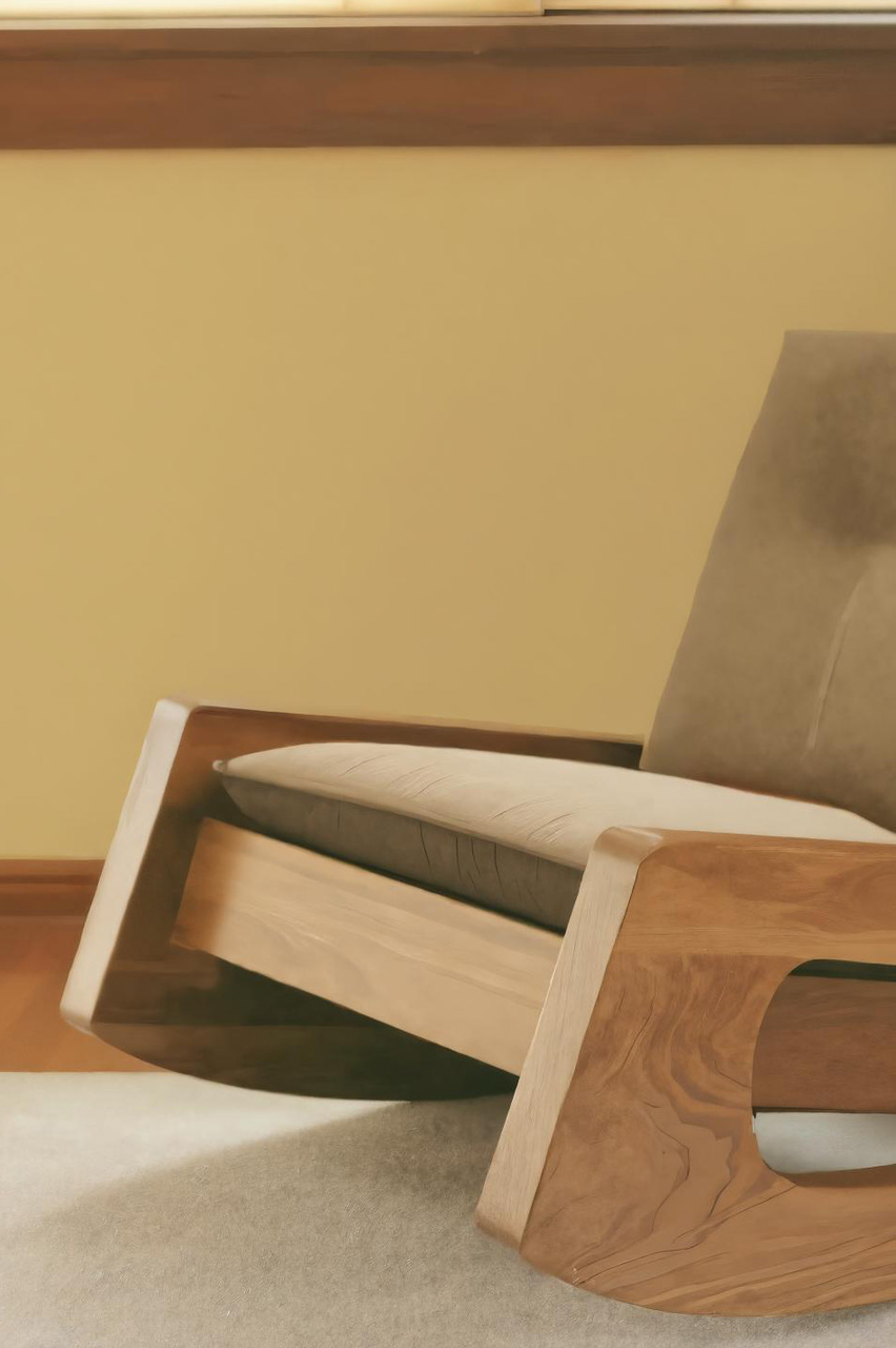 Modern Rocking Lounge Chair With Cushioned Seat For Bedroom