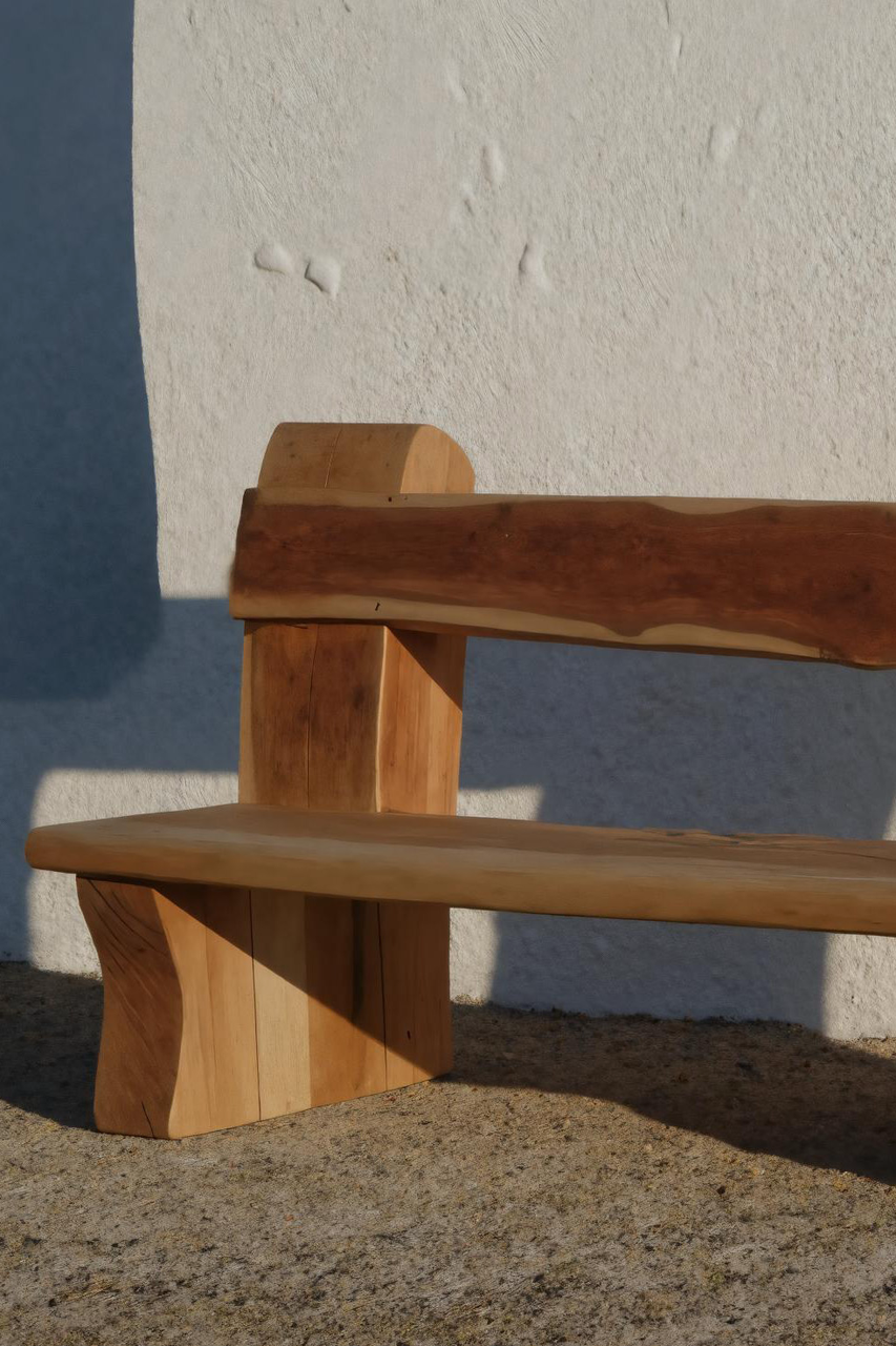 Rustic Live Edge Bench With Natural Finish For Yard Or Porch