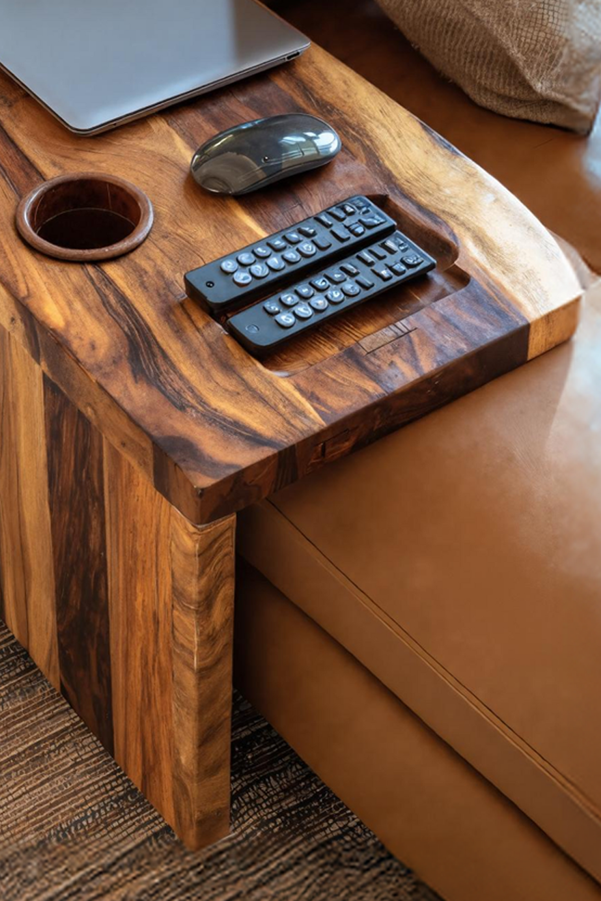 Rustic Live Edge Side Table For Warm Home Interior