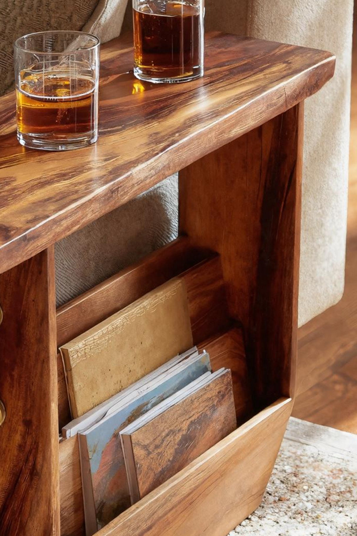 Mid Century Solid Wood Armrest For Furniture Decor