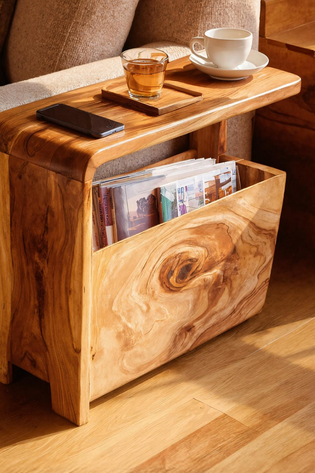 Handcrafted Live Edge Side Table For Elegant Furniture