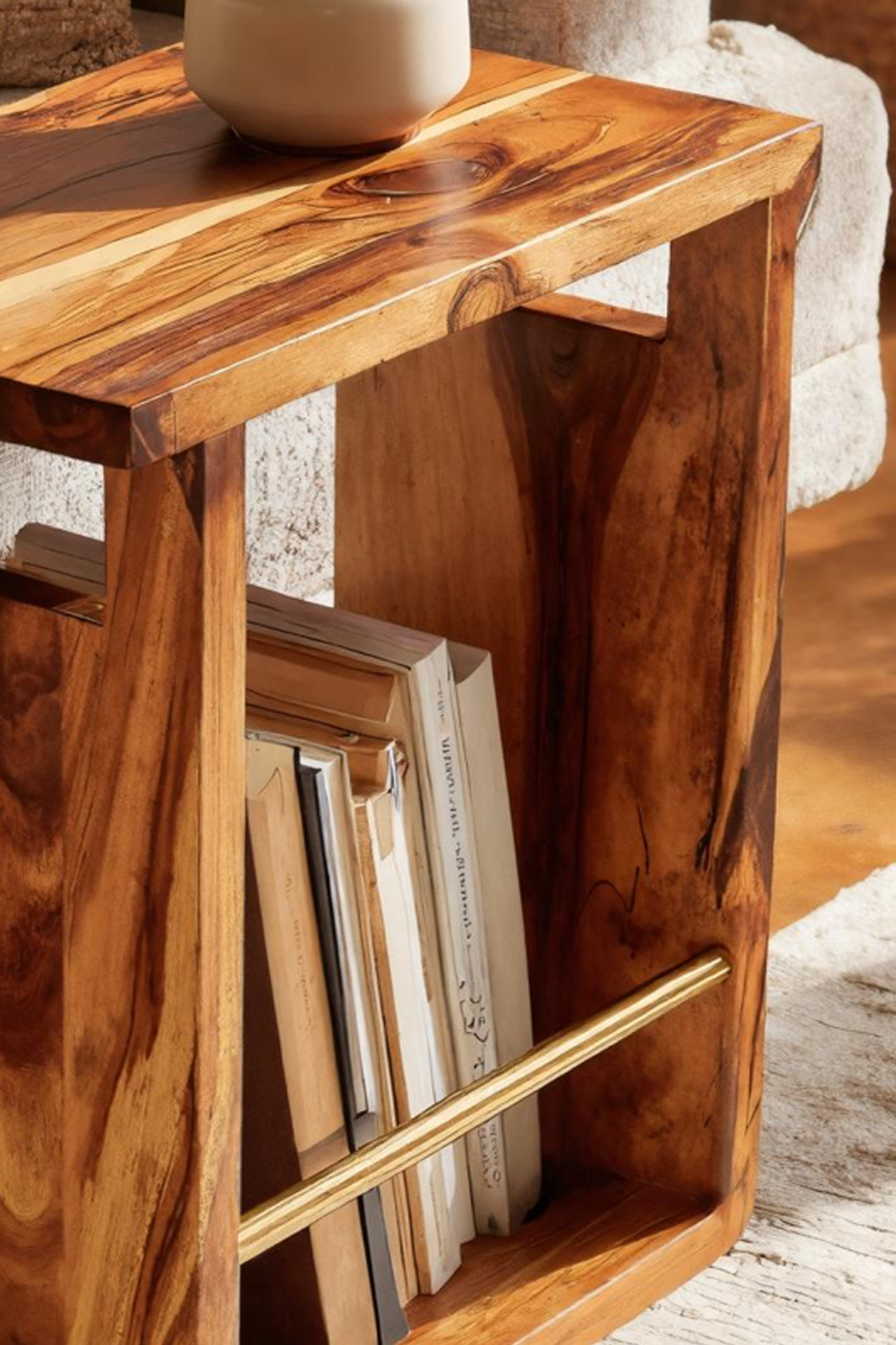 Modern Solid Wood Side Table For Living Room Setup