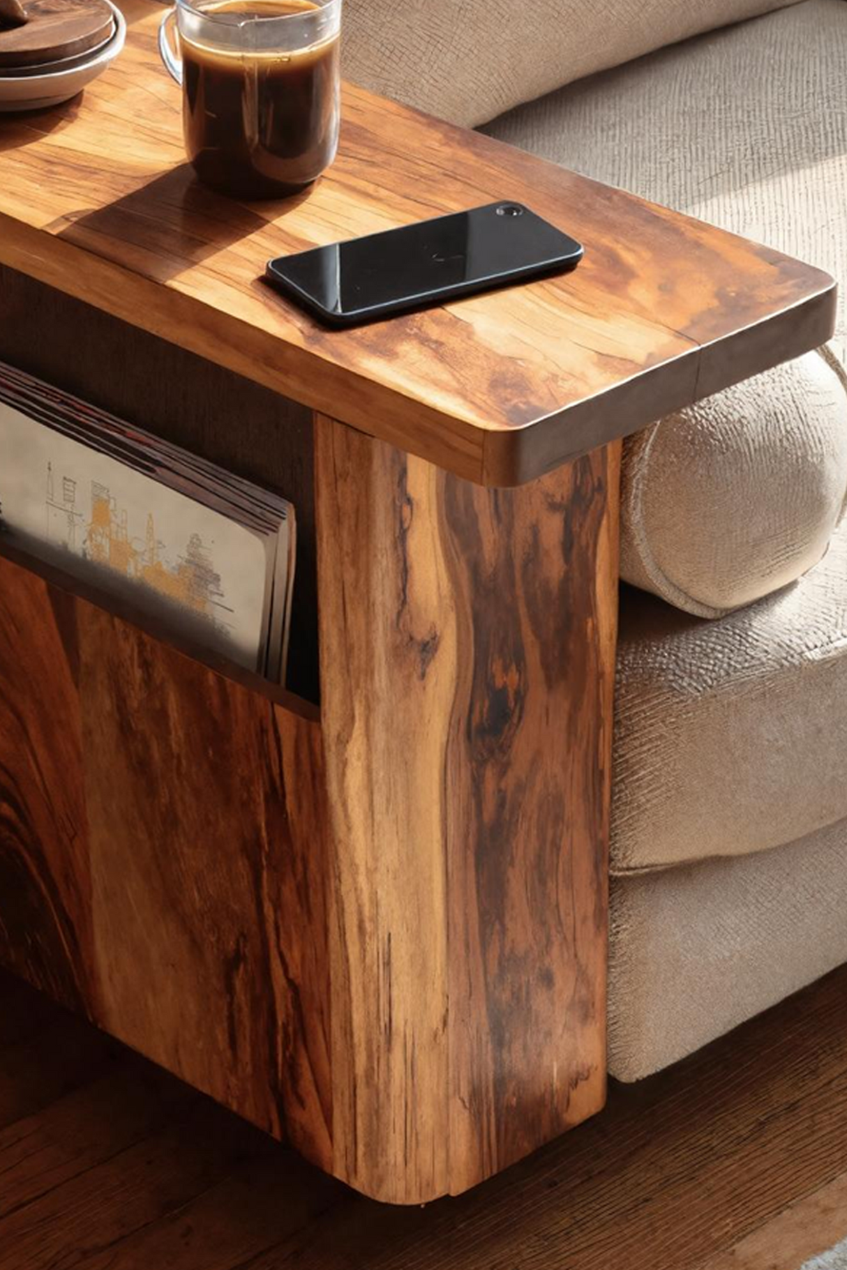 Modern Wooden Side Table For Cozy Living Room Design