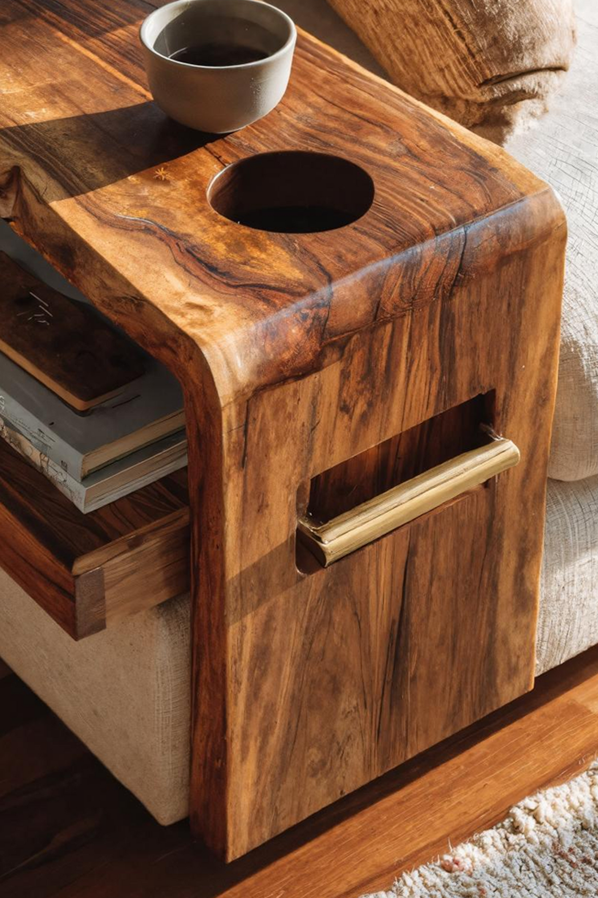 Farmhouse Solid Wood Side Table For Furniture Accent