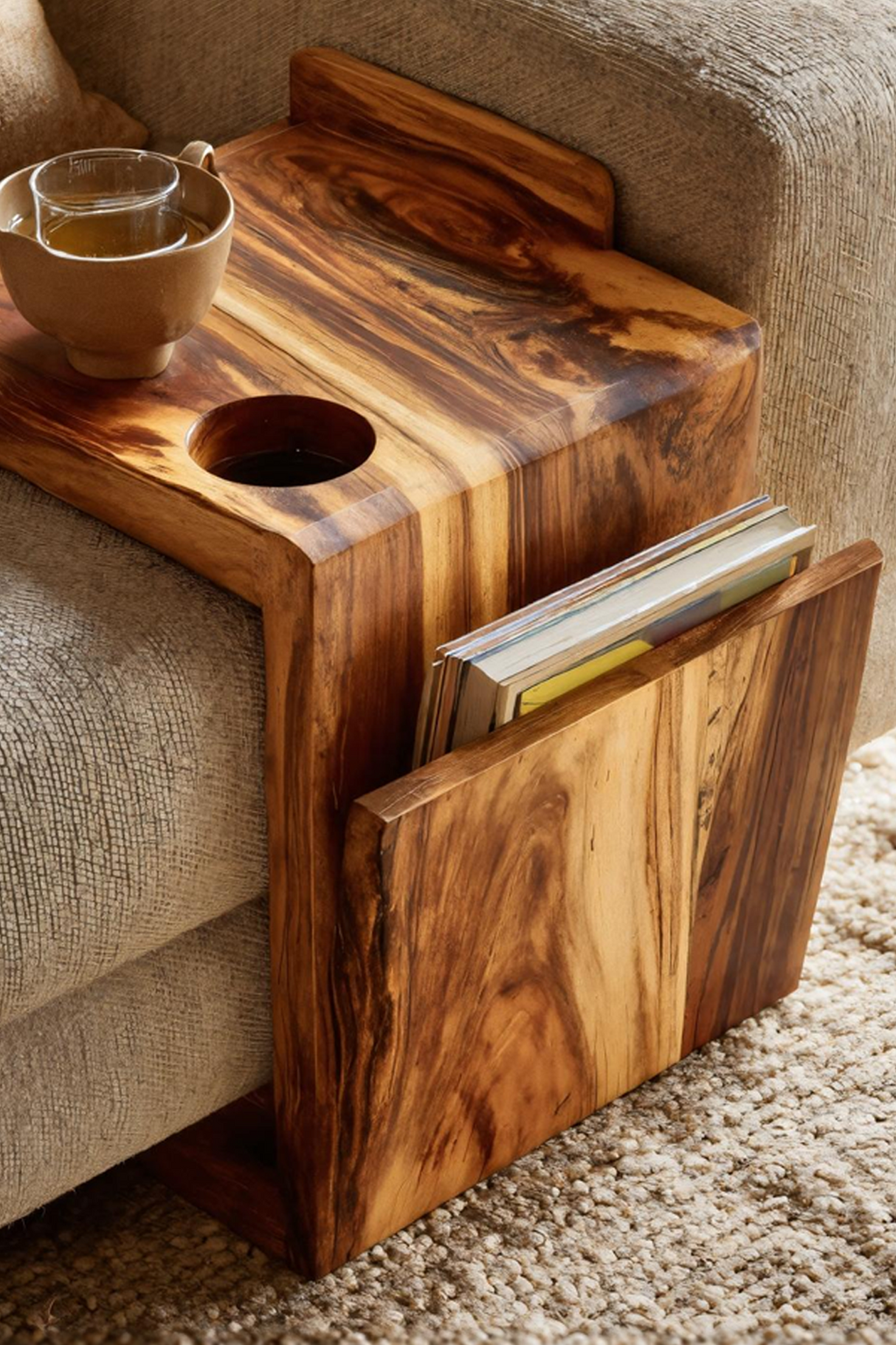 Handcrafted Live Edge Armrest For Furniture Decor