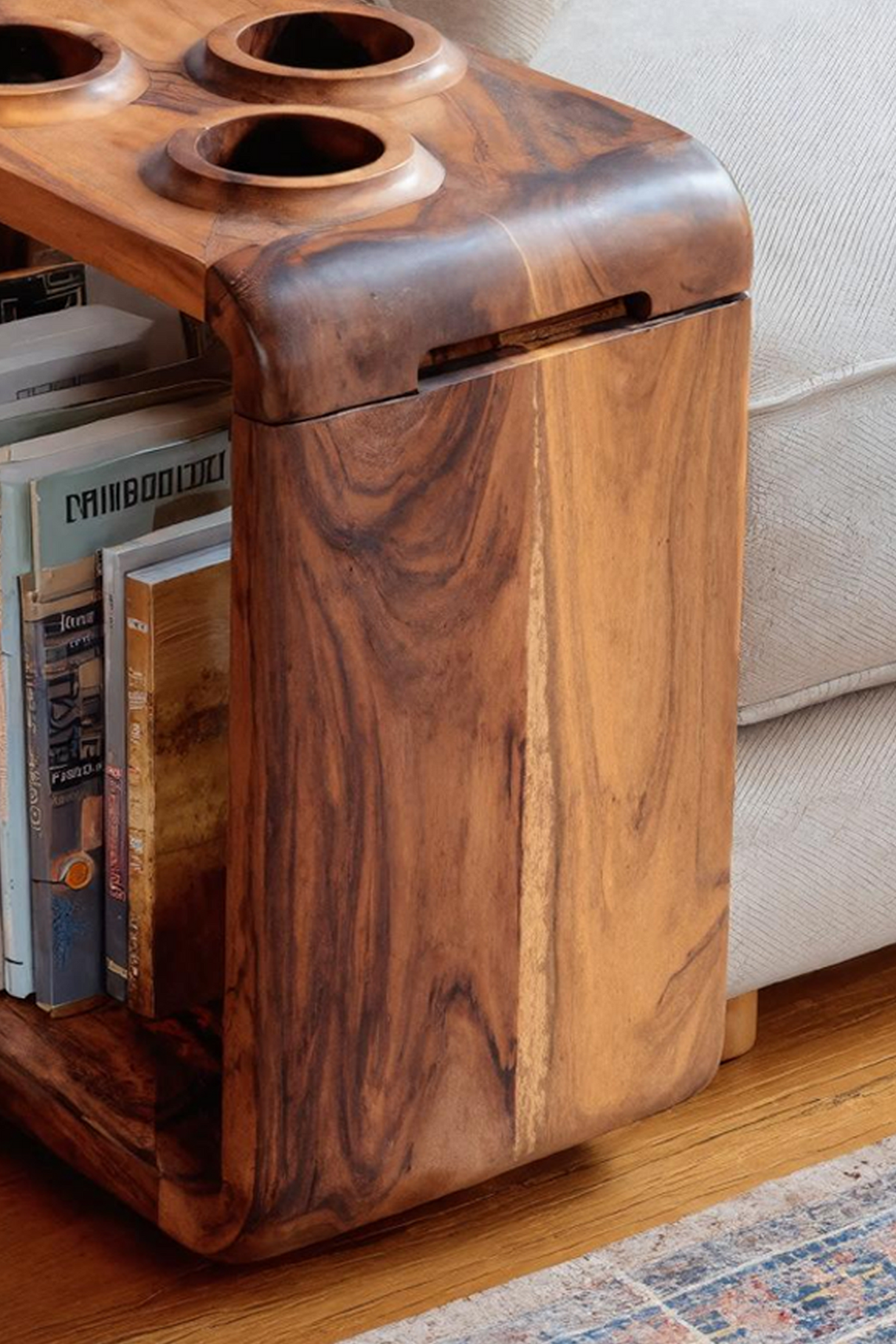 Farmhouse Solid Wood Side Table For Sofa Decoration