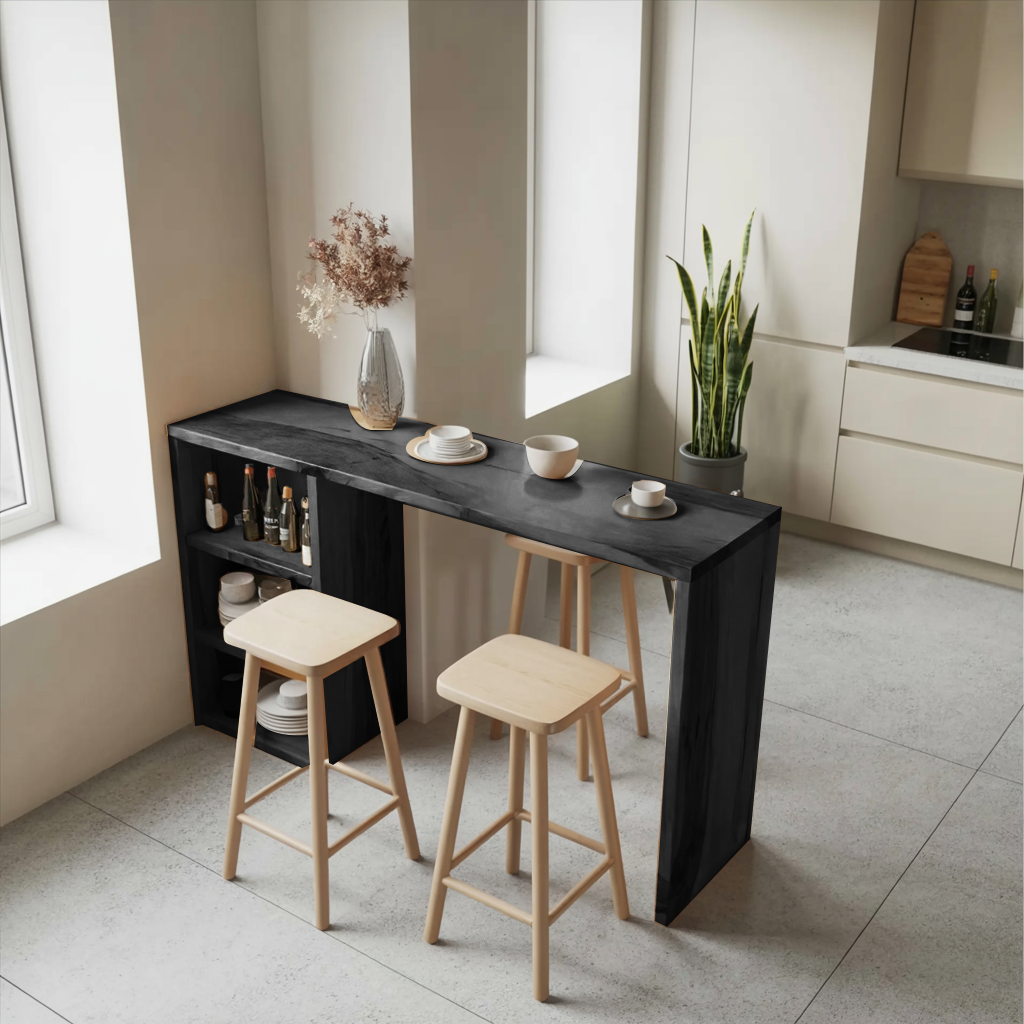 Compact Bar Table With Storage For Small Dining Area