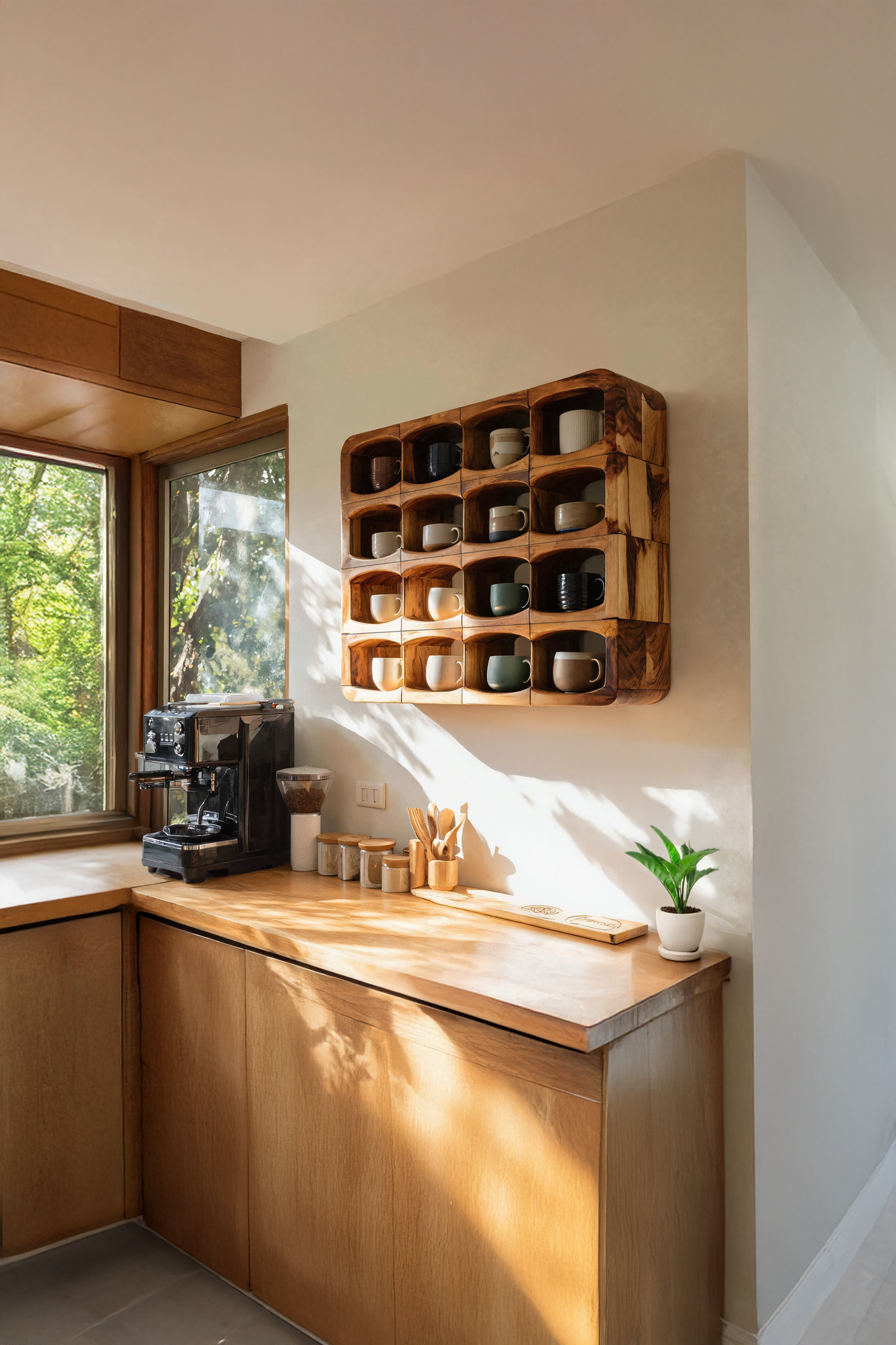Handcrafted Wall-Mounted Kitchen Rack For Pantry Styling