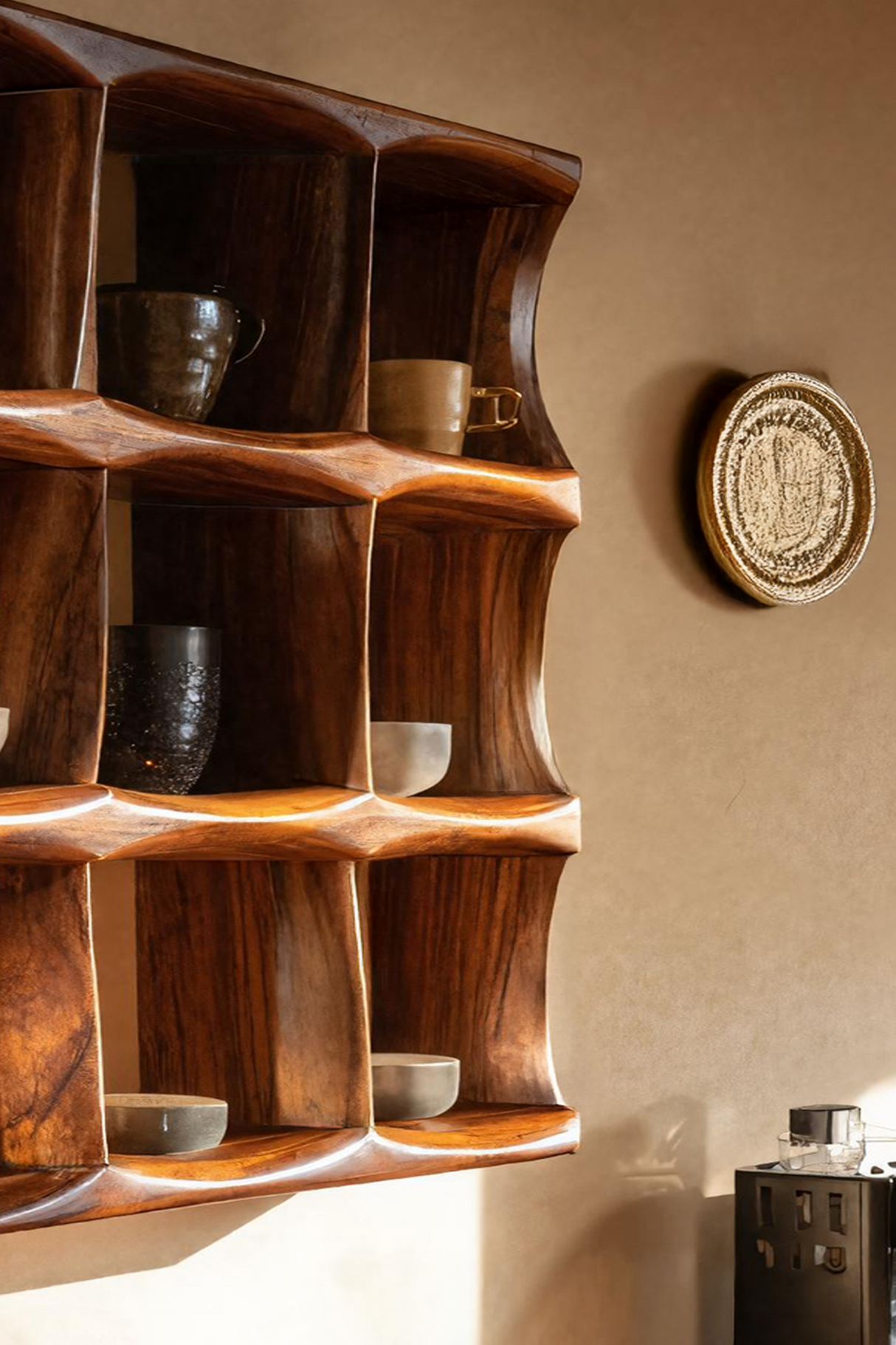 Mid Century Kitchen Wall Shelf For Cozy Cooking Space