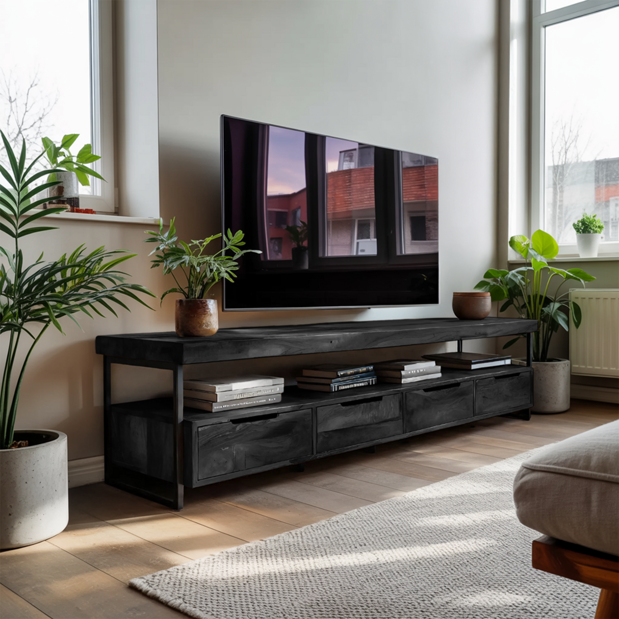 Elegant TV Cabinet With Functional Design For Media Equipment