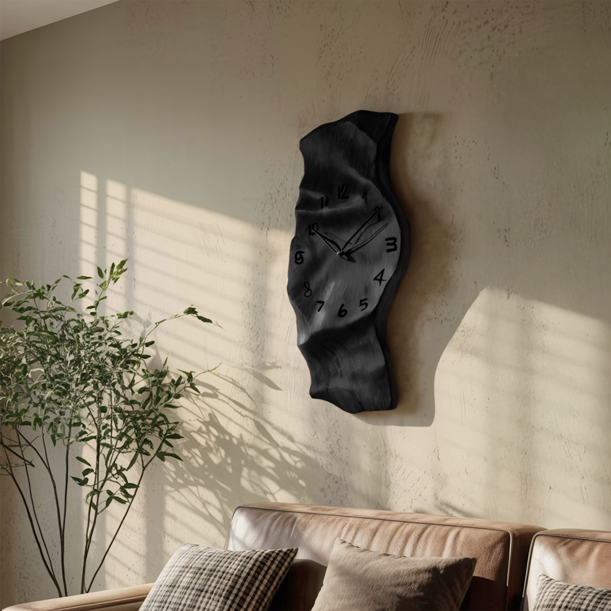 Contemporary Wall Clock Vertical Design For Living Room Interior
