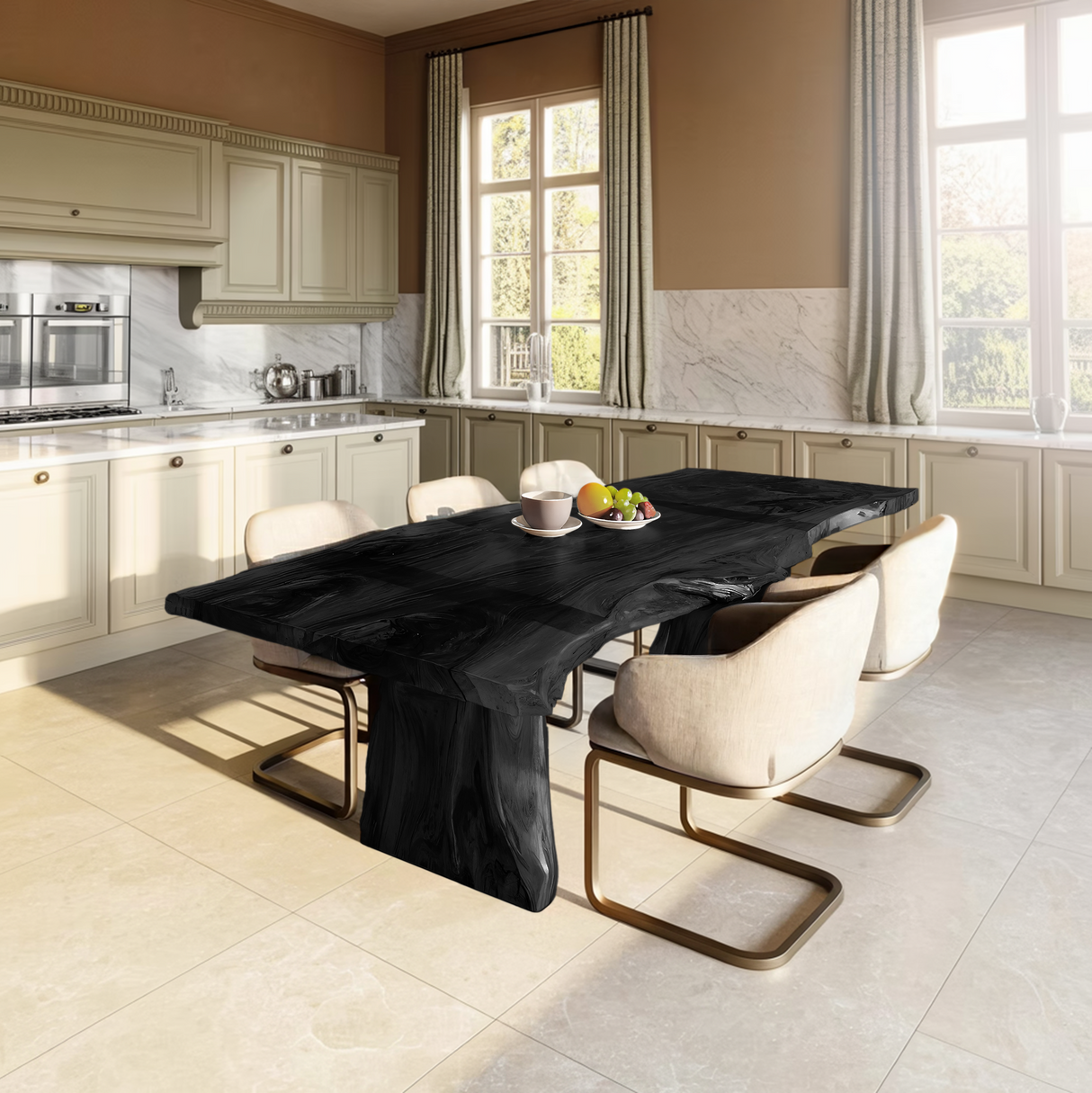 Handcrafted Live Edge Dining Table For Modern Kitchen