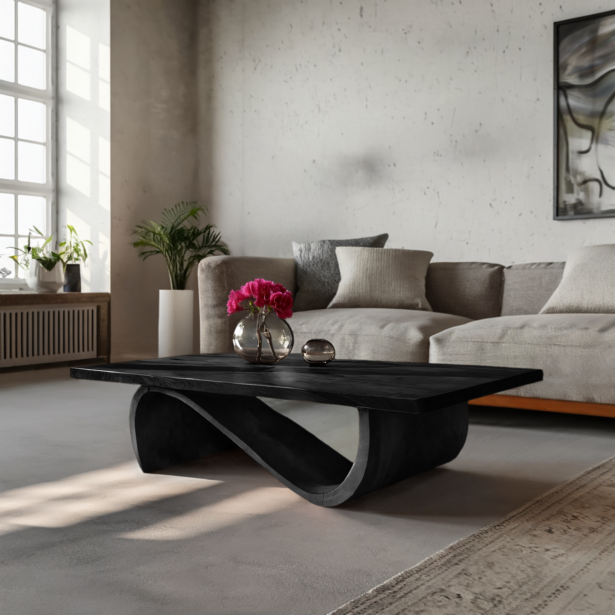 Minimalist Coffee Table Unique Base Design For Living Room