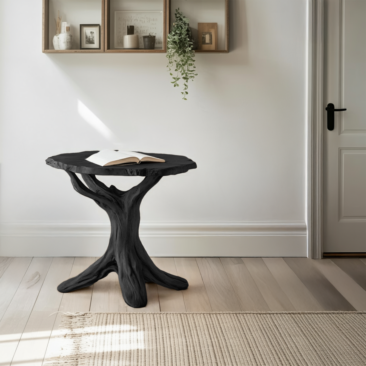 Farmhouse Round End Table For Entryway Design Stylish Furniture Decor