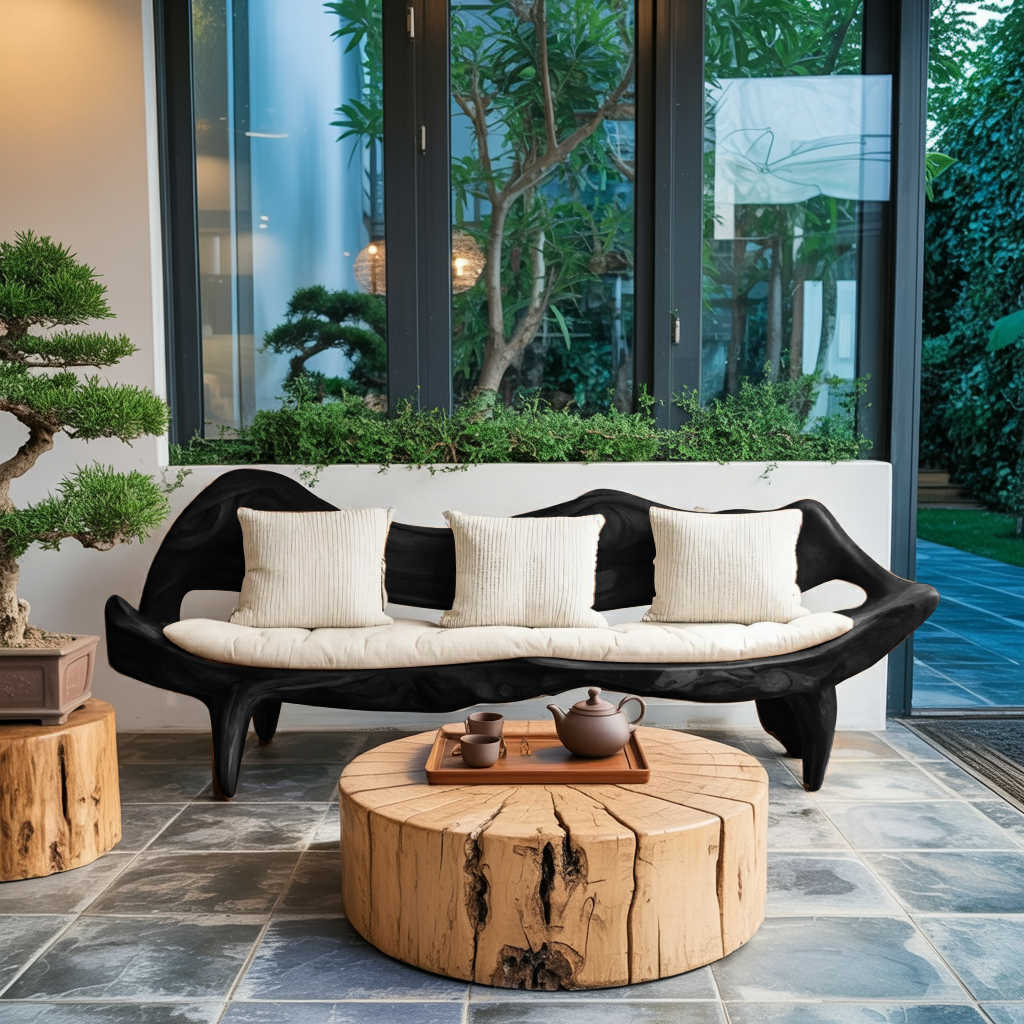 Modern Sofa With Sculptural Frame For Living Room Or Lounge