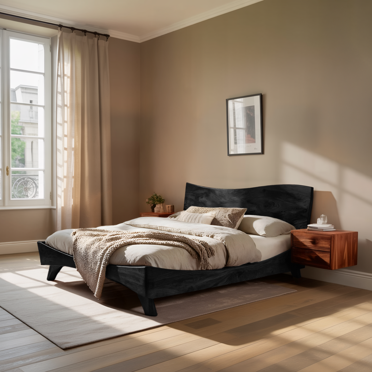 Modern Set Bed Frame And Headboard For Bedroom