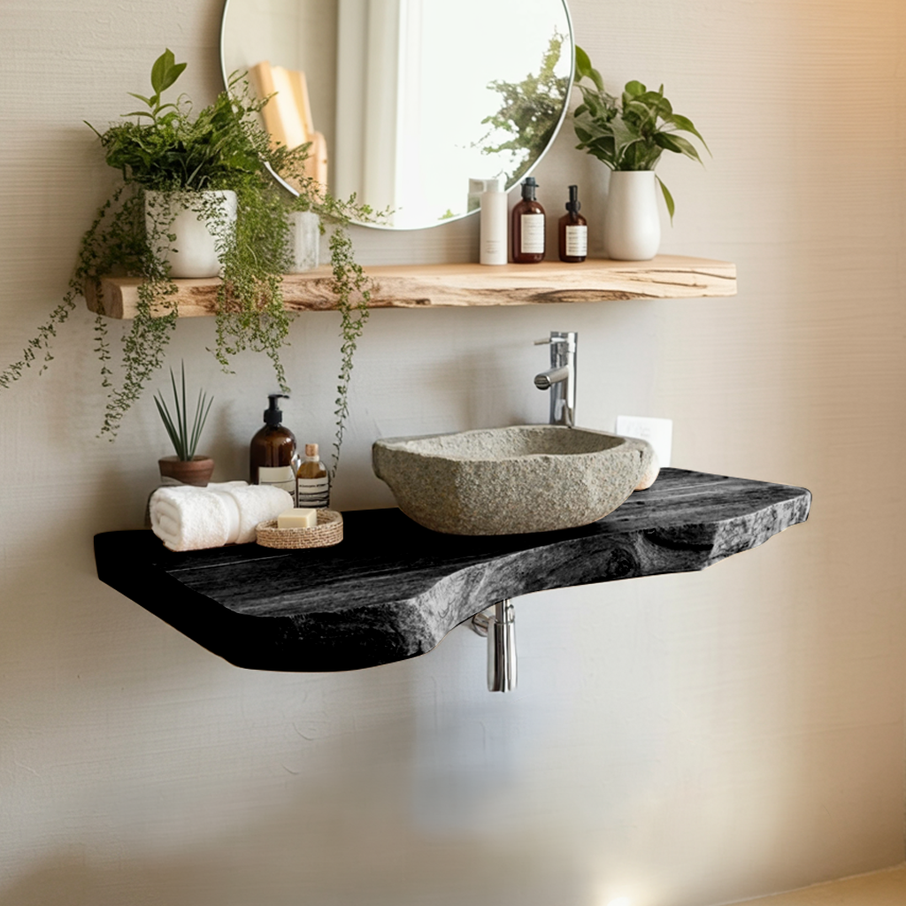 Rustic Live Edge Vanity For Modern Bathroom Designs