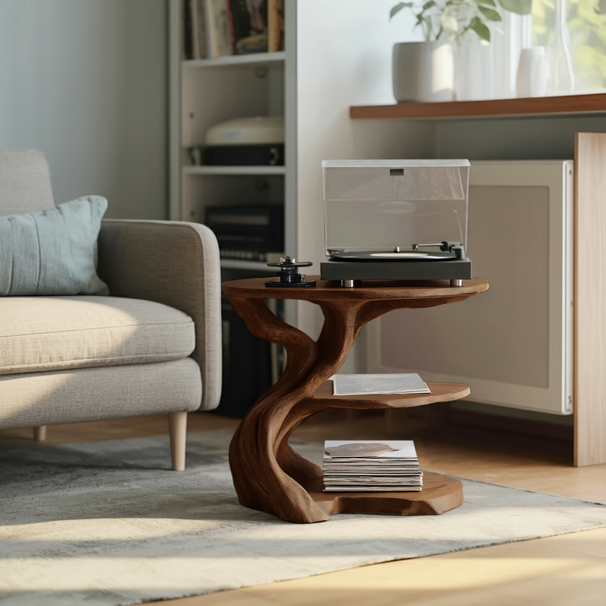 Handcrafted Wooden Media Stand Custom Living Room