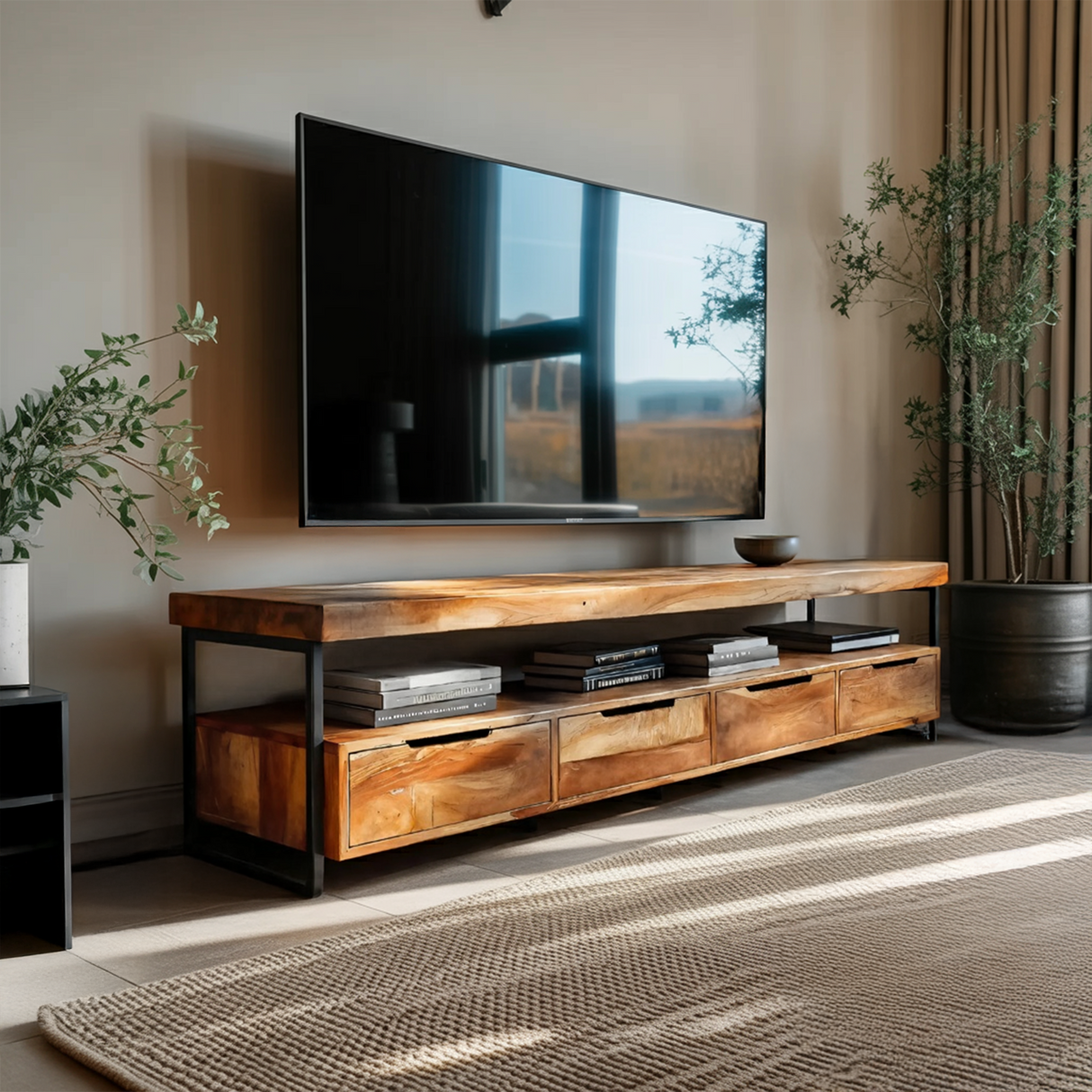 Elegant TV Cabinet With Functional Design For Media Equipment