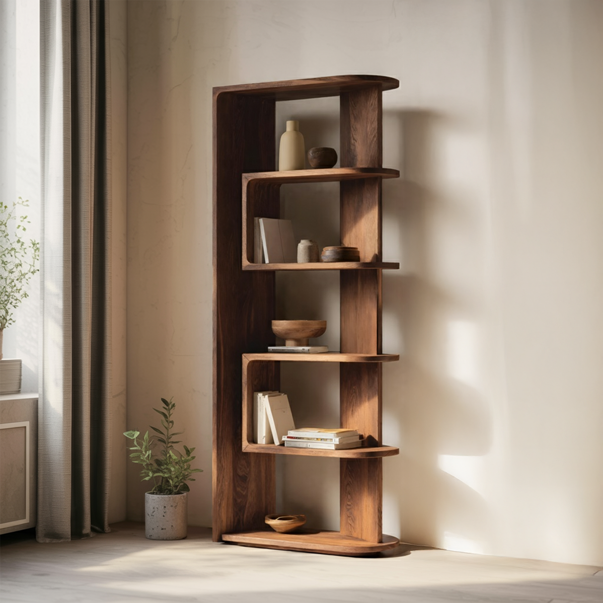 Minimalist Vertical Display Bookshelf For Living Room