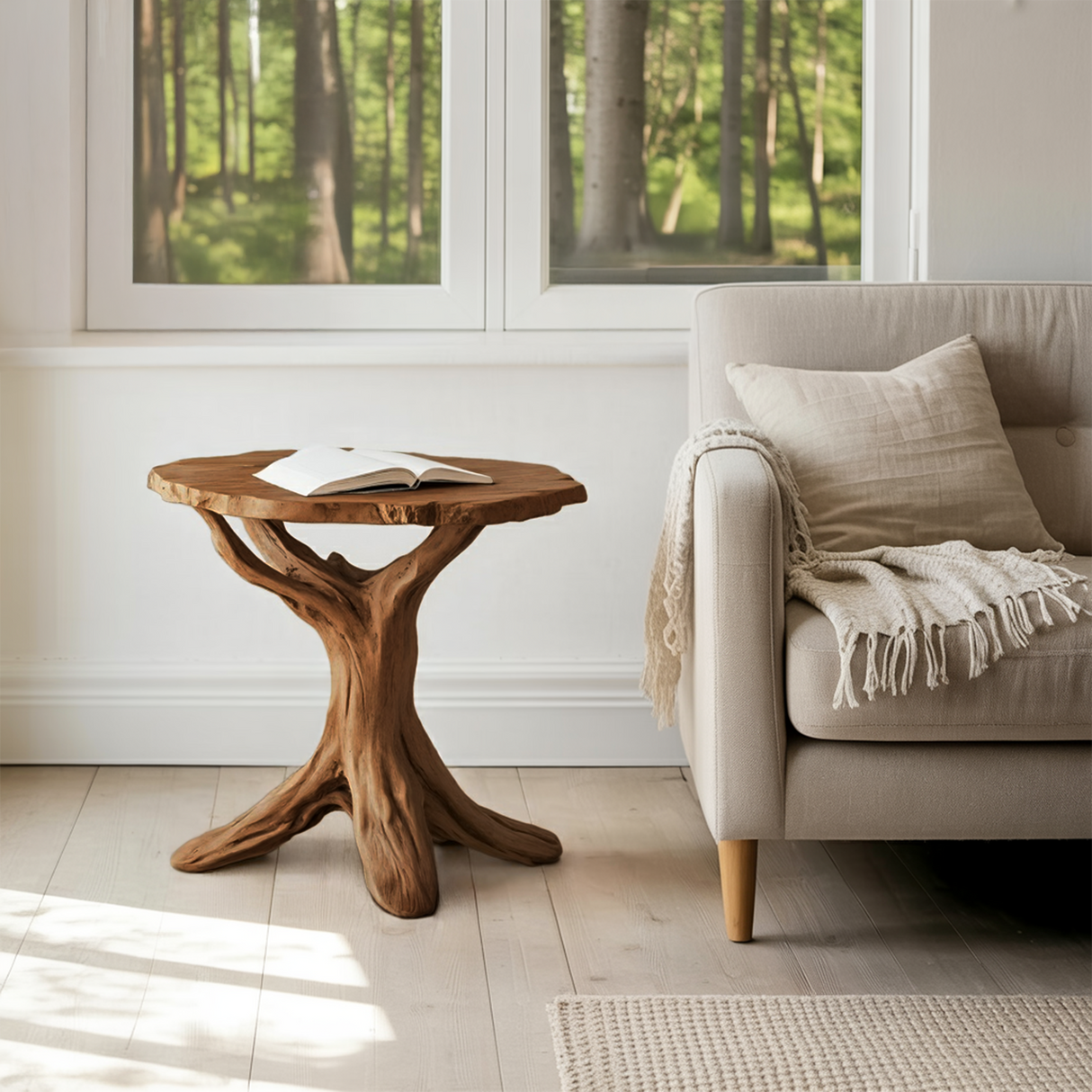 Farmhouse Round End Table For Entryway Design Stylish Furniture Decor